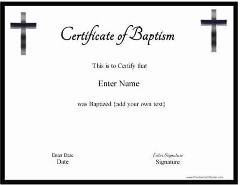 Free Printable Baptism Certificate | Customizable