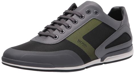 BOSS by Hugo Boss Mens Sneaker in Stone Grey/Black/Olive Green (Black ...