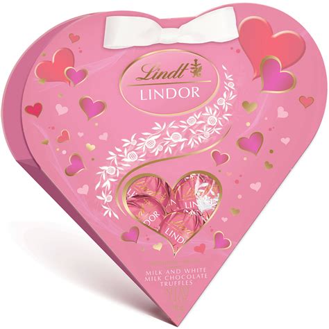 Lindt Lindor Milk and White Chocolate Truffles in Valentine's Heart, 3.4 Oz. - Walmart.com