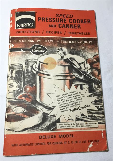 Vintage Mirro Speed Pressure Cooker and Canner Manual | Etsy | Canner, Pressure cooker, Cooker