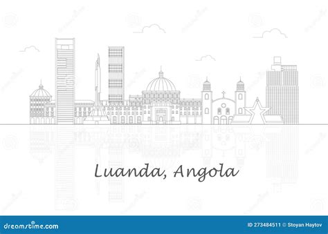 Outline Skyline Panorama of City of Luanda, Angola Stock Vector ...