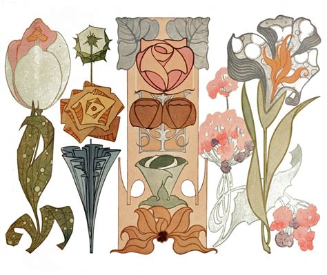 Vintage Illustration Art Nouveau Flowers - The Graffical Muse