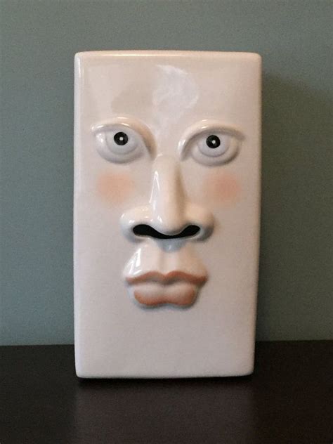 Unique Vintage Ceramic Face Tissue Box Holder 80s Design | Vintage ceramic, Tissue box holder ...