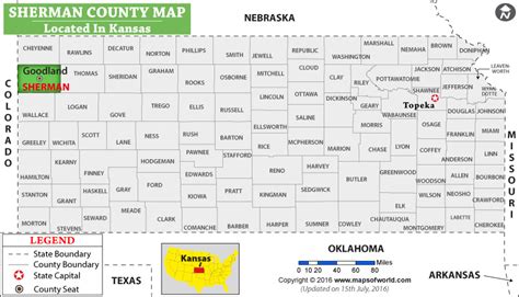 Sherman County Map, Kansas