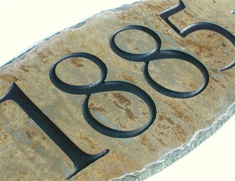 ADDRESS SIGN (Carved Stone) House number / marker plaque / Slate ...