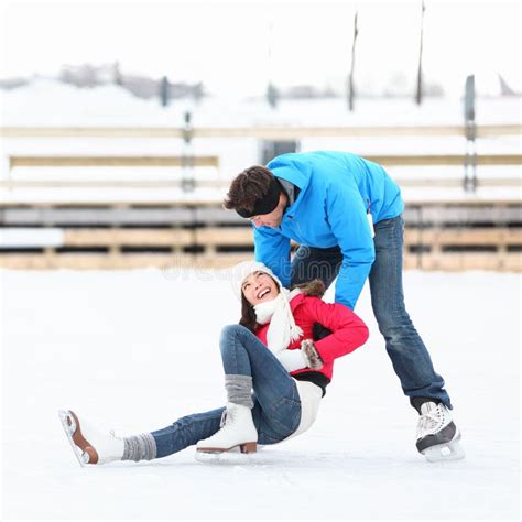 Ice Skating Couple Winter Fun Stock Image - Image of exercise, active ...