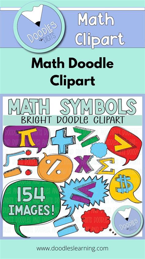 the math clipart poster is shown with numbers and symbols