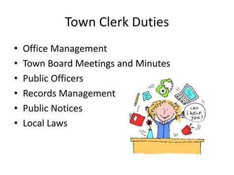 PPT - Town Clerk Duties and Legal Responsibilities PowerPoint Presentation - ID:3742762