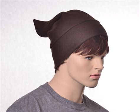 Brown Elf Hat Pointed Costume Beanie Cap Adult Dwarf Brownie Cosplay ...