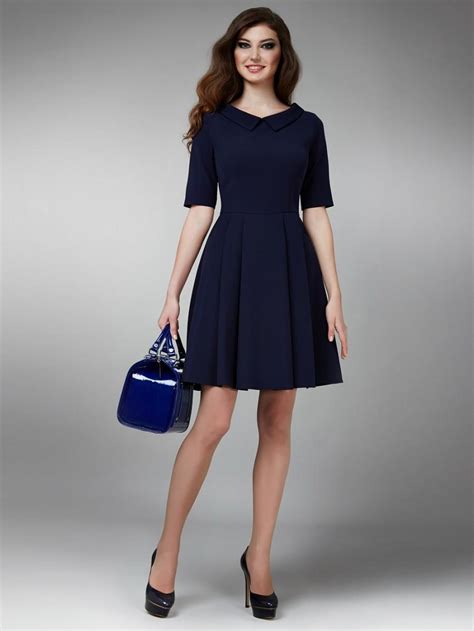 Navy Blue Cocktail Dress, Short Formal Dress, Dress With Pleats. Bridesmaid Cute Dress. #2441521 ...