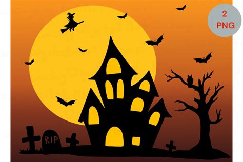 Halloween Haunted House Clipart Graphic by LuckyDigitalArtShop ...