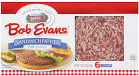 Bob Evans Sandwich Patties Pork Sausage - 6, Nutrition Information | Innit