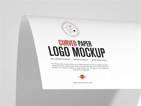 Free Curved Paper Logo Mockup - Free Mockup Zone