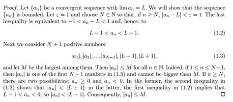 convergence divergence - A difficulty in understanding the proof of "Every convergent sequence ...