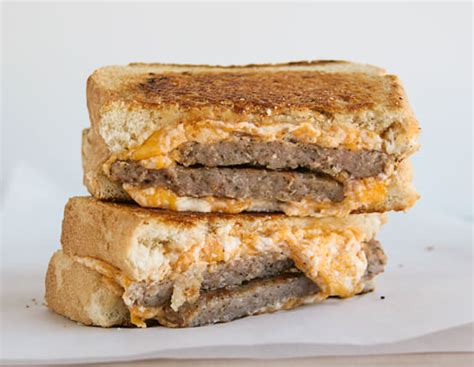 Grilled Cheese Sandwiches with Sausage