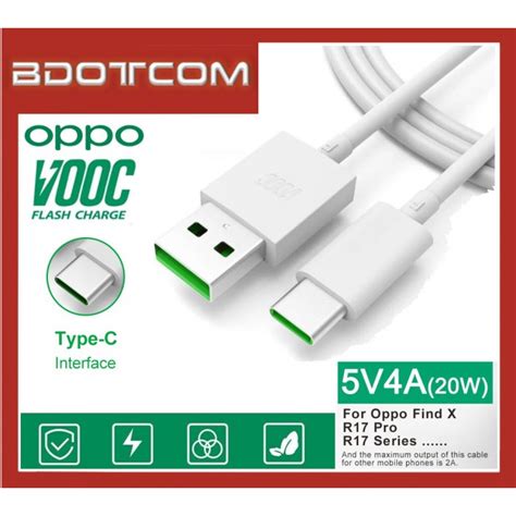 Original OPPO VOOC Fast Charging USB Type C Cable for Oppo Find X R17 R17 Pro