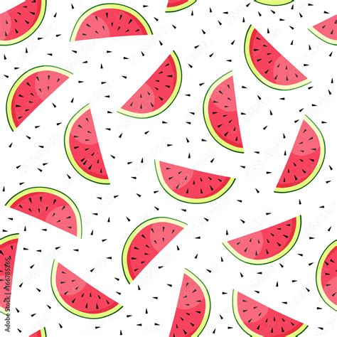 Seamless background with watermelon slices. Vector illustration. Stock ...