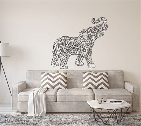 Indian Mandala Elephant Wall Decal Sticker Indian Elephant | Etsy