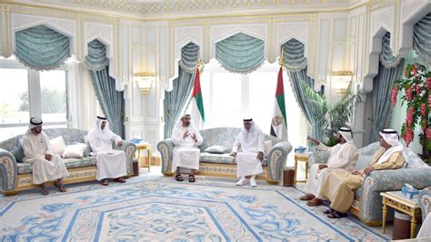 UAE President Sheikh Khalifa receives Mohammed bin Zayed at Al Bateen ...