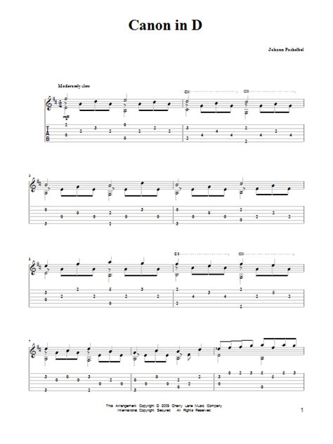 Canon In D by Johann Pachelbel - Solo Guitar - Guitar Instructor