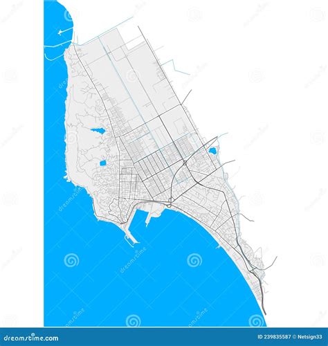 Durres, Albania Black And White High Resolution Vector Map | CartoonDealer.com #239835587