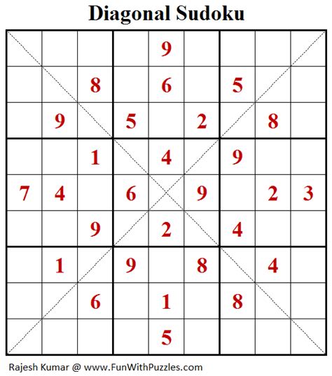 Diagonal Sudoku (Fun With Sudoku #209)