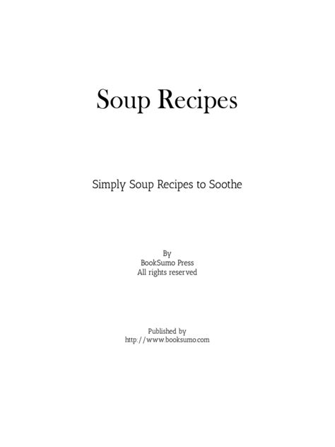 Soup Recipes | PDF