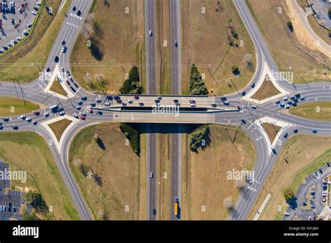 Diverging diamond interchange Stock Photo - Alamy