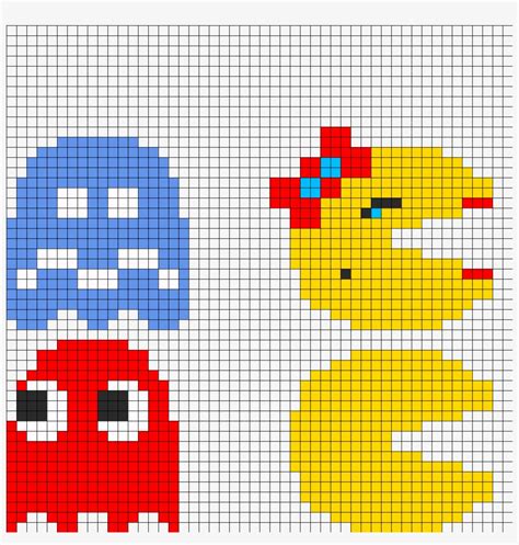 8bit Pacman Ghosts Pt2 Bead Pattern - Perler Beads Pac Man Ghost - Free Transparent PNG Download ...