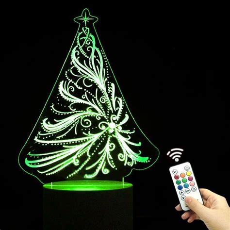 [30% OFF] Remote Control Christmas Tree Shape Color Change Night Light ...