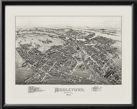 Middletown PA 1894 Restored Map | Vintage City Maps