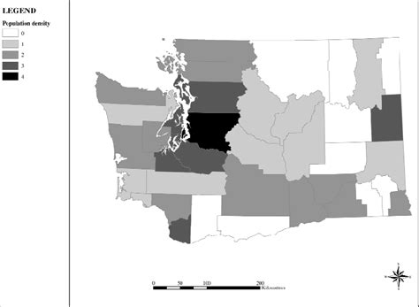 Population density ratings in Washington counties. | Download ...