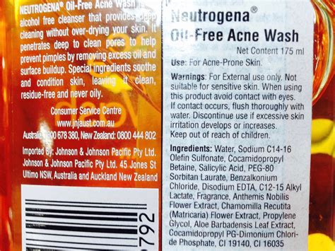 Neutrogena Oil Free Acne Face Wash with Salicylic Acid Review Ingredients - Makeup and Beauty ...