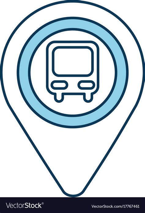 Map pointer with symbol bus station for location Vector Image