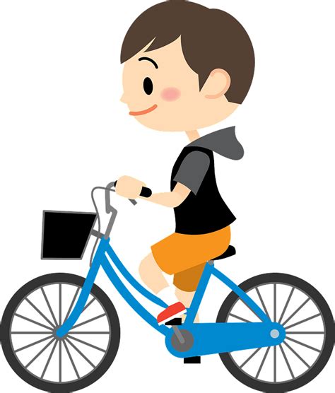 Boy is riding his bicycle clipart. Free download transparent .PNG | Creazilla