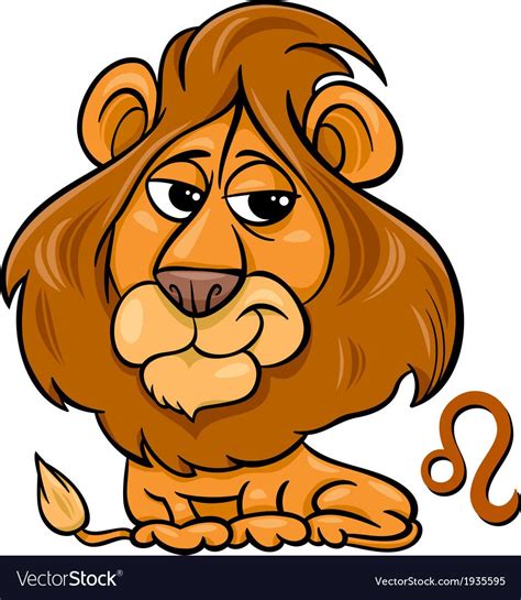 Leo or the lion zodiac sign Royalty Free Vector Image | Cartoon illustration, Cartoon lion ...