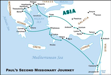 Map of St Paul’s 2nd Missionary Journey – Parish of Lower Creggan