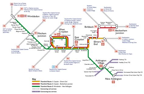 Croydon Tramlink map RouteMap.gif (1056×694) London Map, Lae, Croydon ...