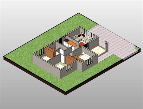 Small House Plans 3 Bedrooms 3d