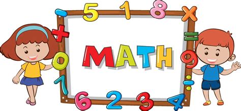 Math word on board with cartoon kids 7190887 Vector Art at Vecteezy