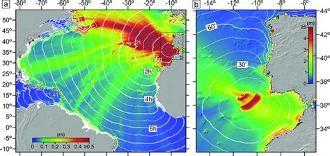 The HAT tsunami simulation. a Tsunami simulation for the Horseshoe... | Download Scientific Diagram