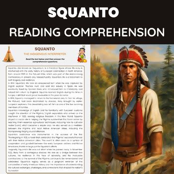 Squanto Biography Reading Comprehension | Famous Native Americans | Thanksgiving