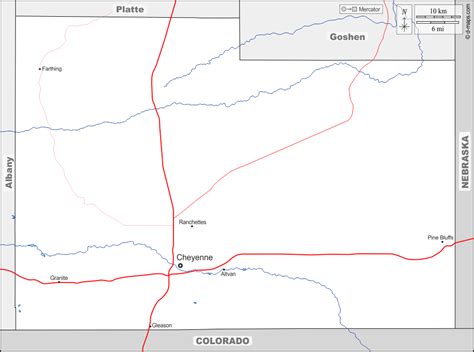 Laramie County free map, free blank map, free outline map, free base ...