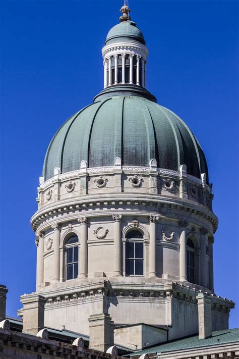 Indianapolis - Circa March 2017: Indiana State House and Capitol Dome. it Houses the Governor ...