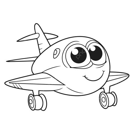 Cartoon Plane Coloring Page With Big Eyes Outline Sketch Drawing Vector, Car Drawing, Cartoon ...