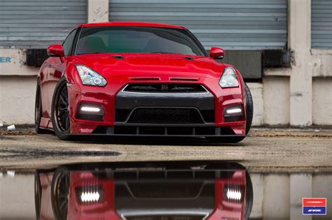 Red R35 GT-R on Limited Edition Vossen x Work Wheels — CARiD.com Gallery