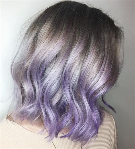 Absolutely in love with this grey to purple ombré look, what do you think? 💟 | Pastel purple ...