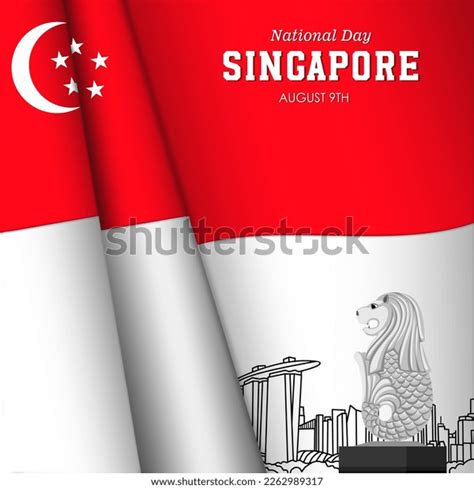 Singapore National Day Greeting Singapore Flag Stock Illustration ...