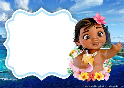 Baby Moana Invitation Template Free