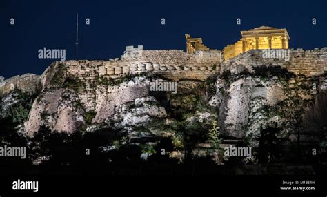 Athens Acropolis at night Stock Photo - Alamy